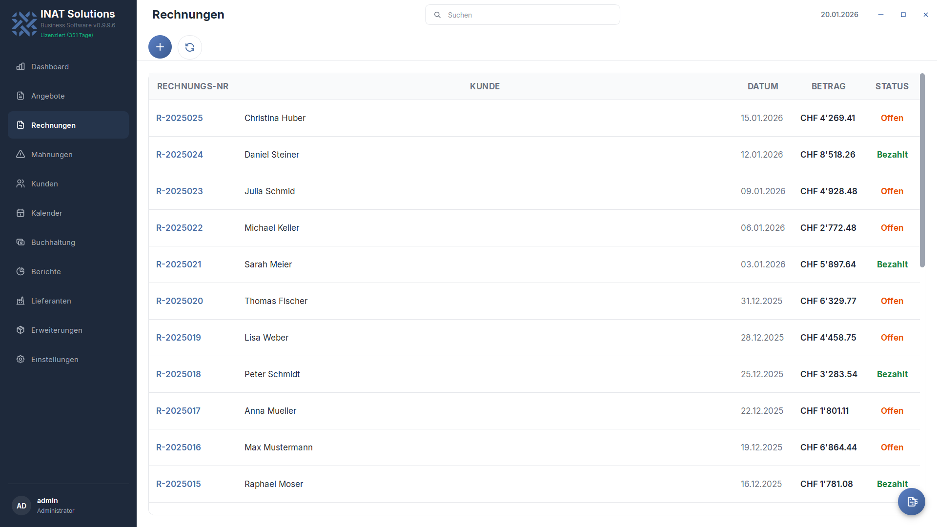 Rechnungen aus dem Katalog erstellen — schnelle Positionsübernahme