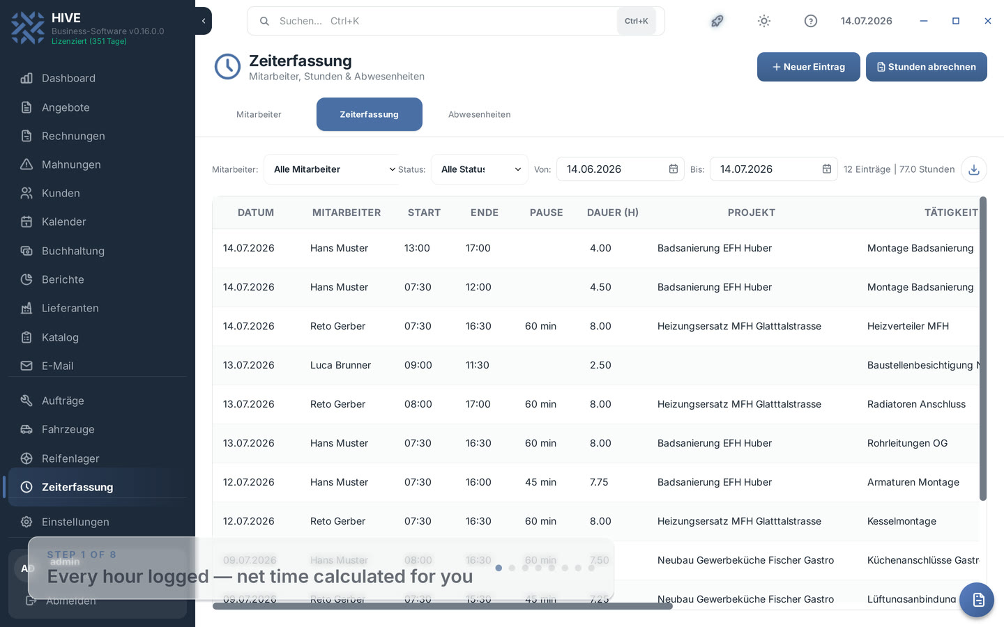 Time Tracking & Employees